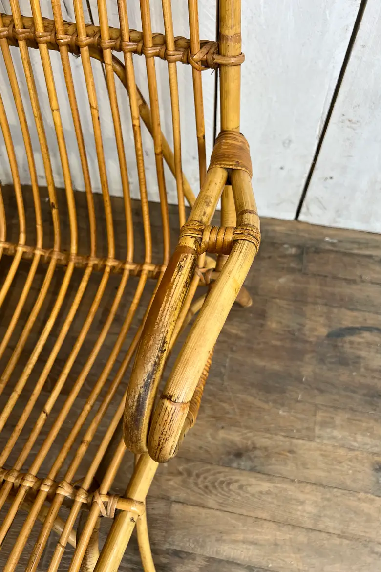 Paire de fauteuils en rotin Années 60
