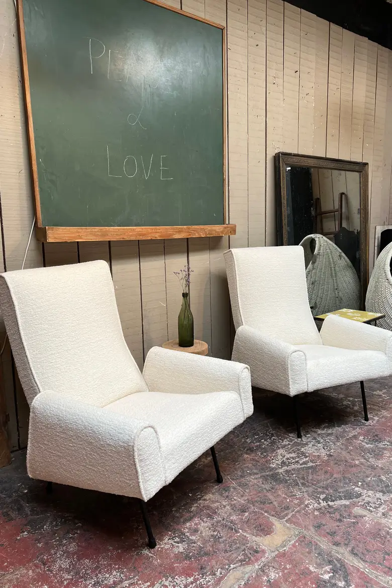 Paire de fauteuils Louis Paolozzi Années 50