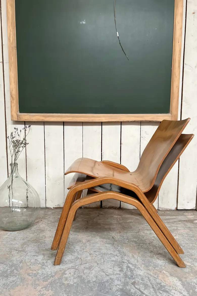 Paire de fauteuils modernes minimalistes Années 50