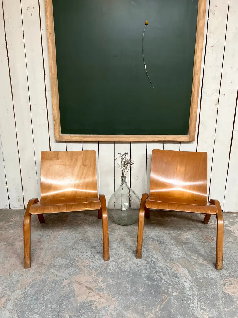 Paire de fauteuils modernes minimalistes Années 50