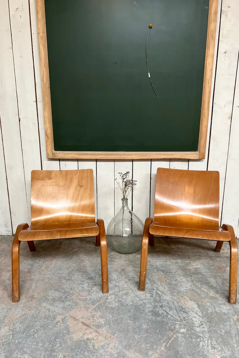 Paire de fauteuils modernes minimalistes Années 50