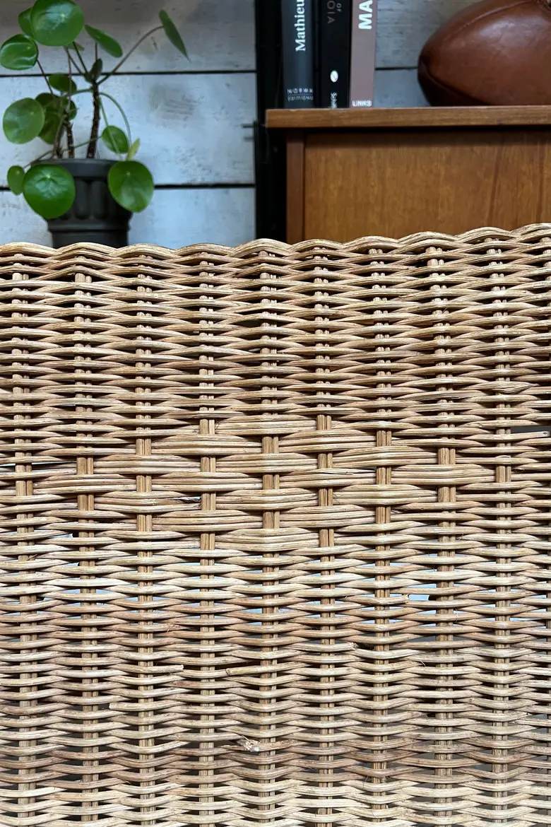 Paire de fauteuils vintage en osier Années 40