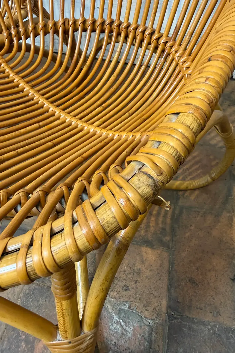 Paire de fauteuils vintage en rotin