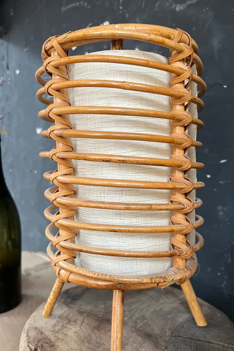Paire de lampes en rotin Années 60