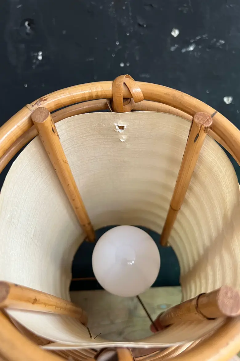 Paire de lampes en rotin Années 60
