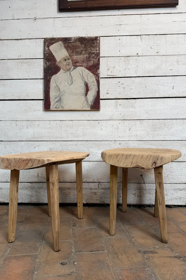 Paire de tables d’appoint brutalistes – années 50/60