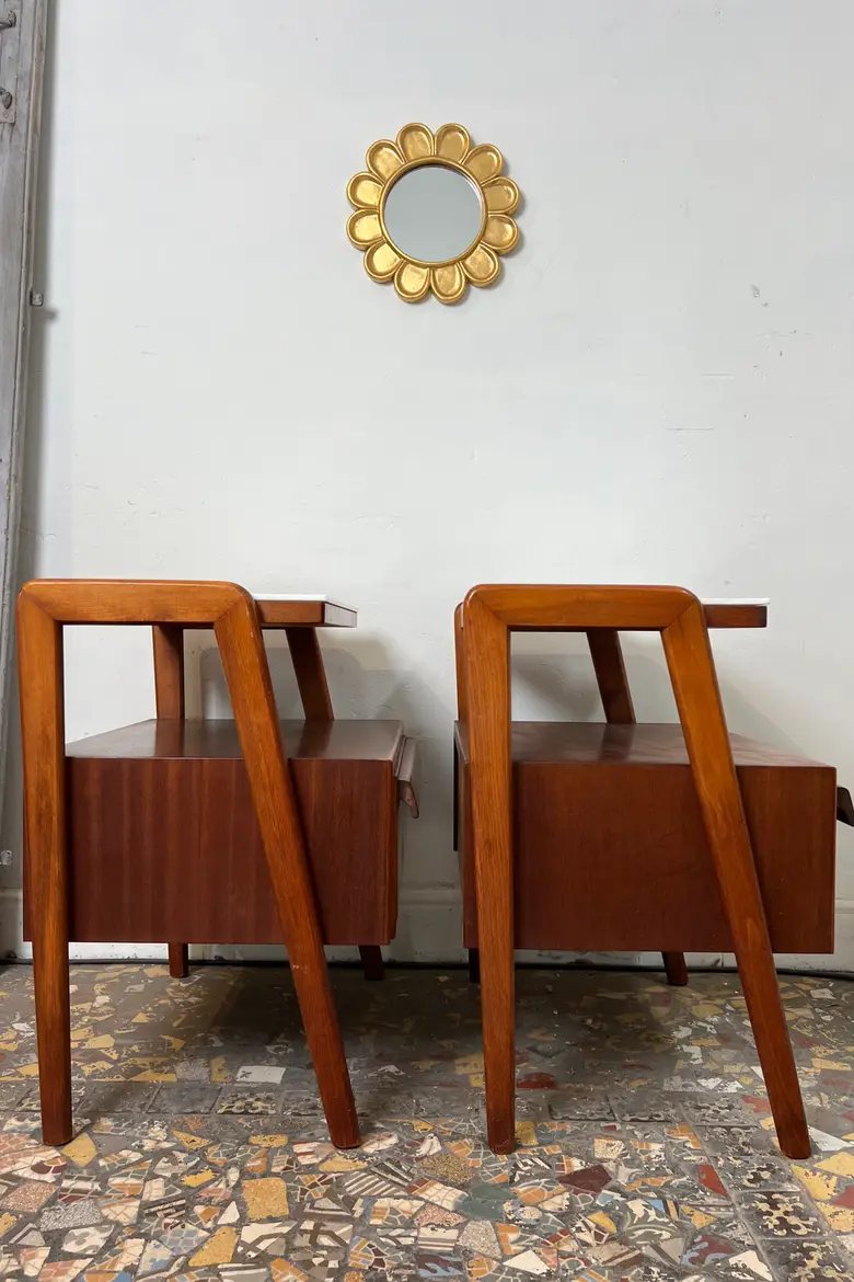 Paire de tables de chevets vintage