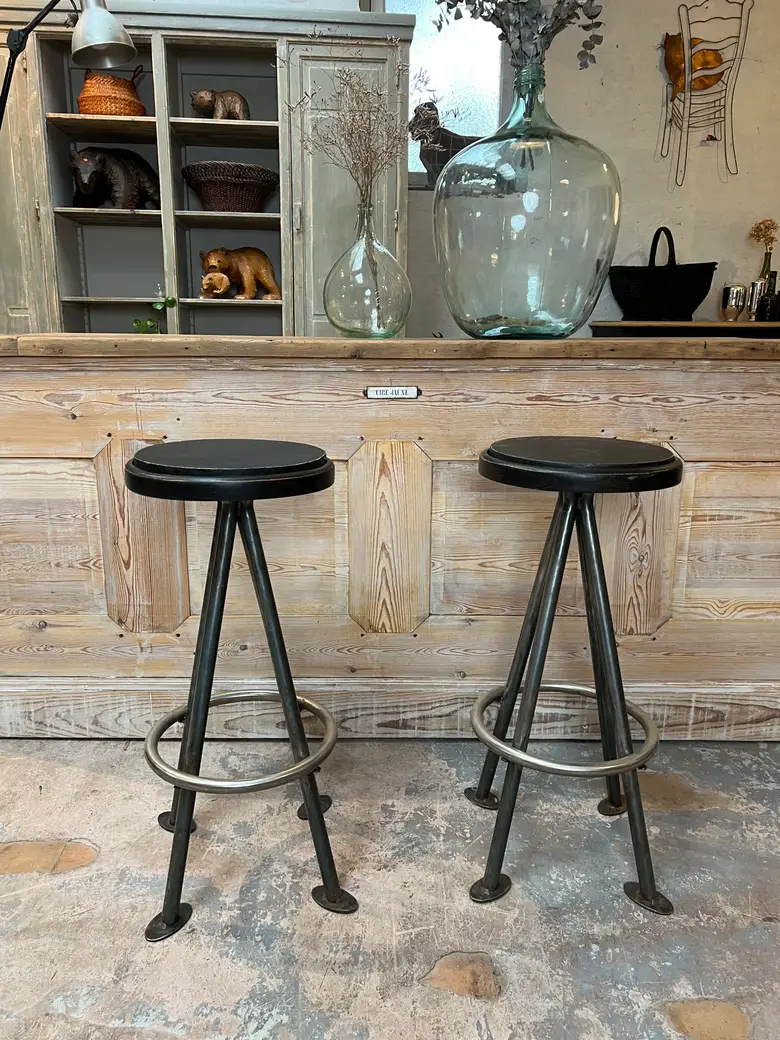 Paire de tabourets de bar Années 50