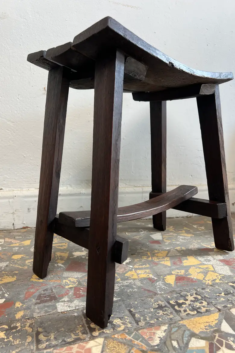 Paire de tabourets en chêne - années 50-60