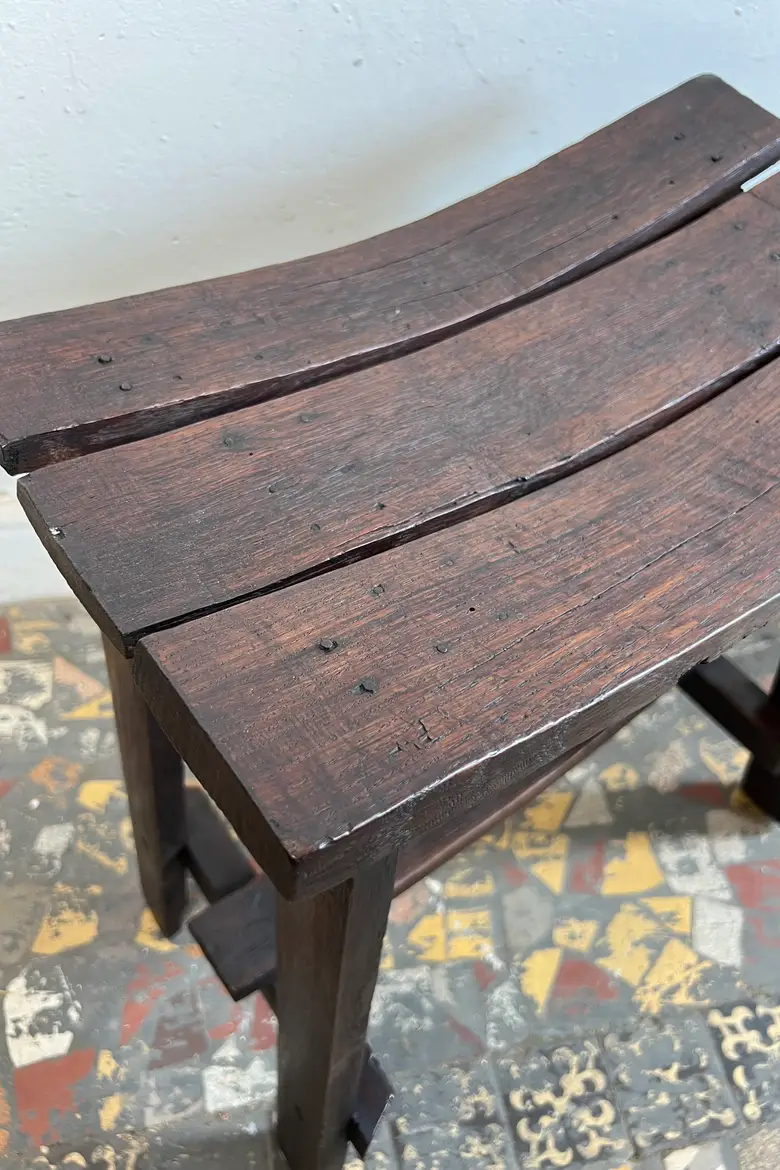 Paire de tabourets en chêne - années 50-60