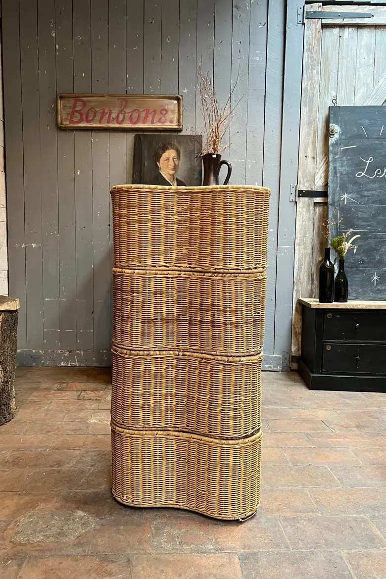 Paniers en osier années 80