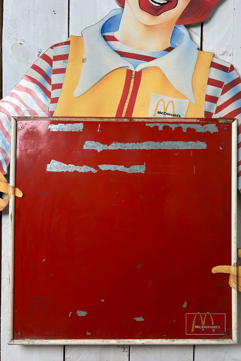 Panneau d’affichage Mc Donald année 80