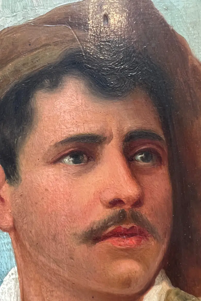 Peinture orientaliste sur bois Début XXème