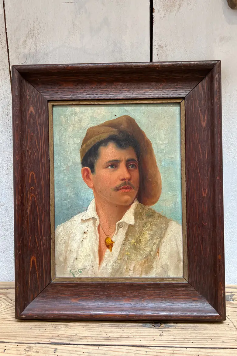 Peinture orientaliste sur bois Début XXème
