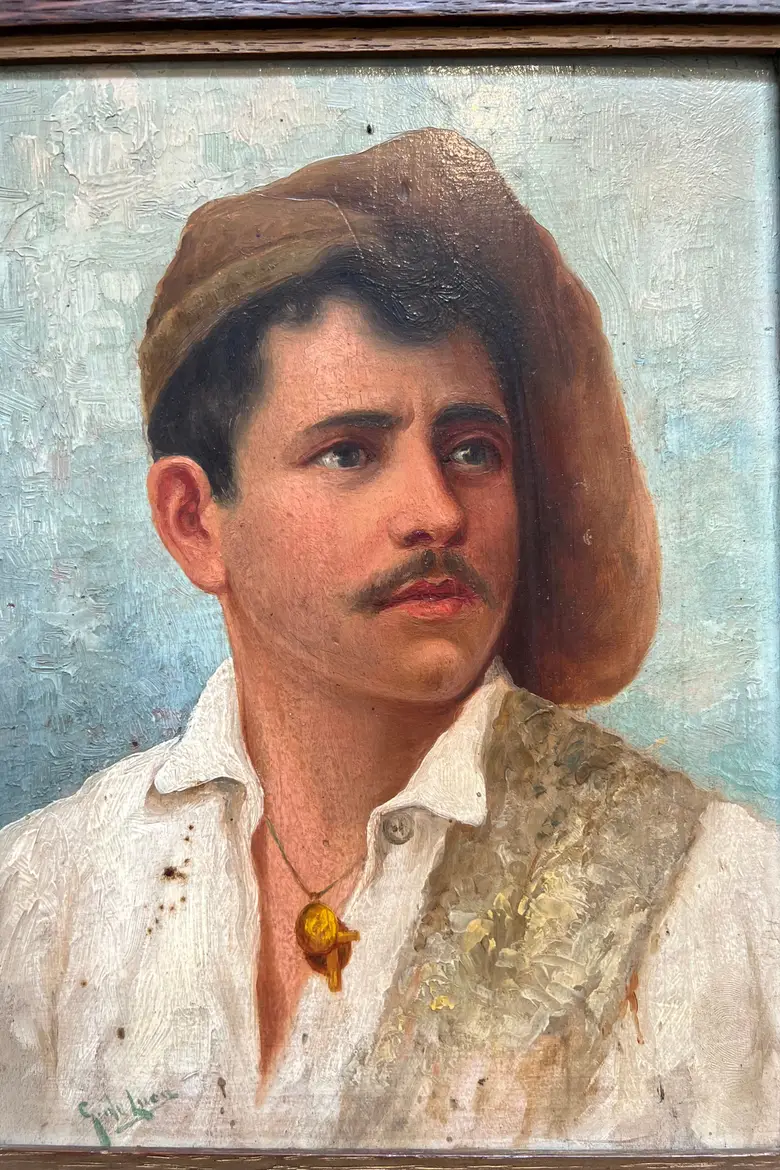 Peinture orientaliste sur bois Début XXème