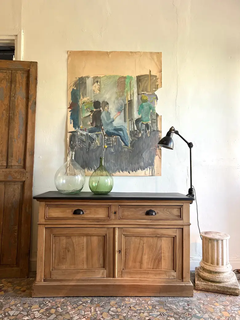Petit buffet en noyer Début XXème