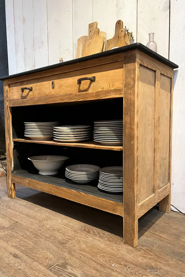 Petit buffet étagère en sapin Début XXème