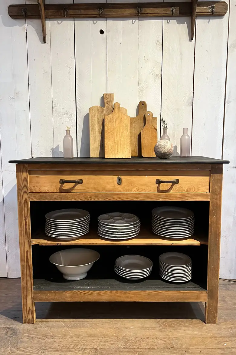 Petit buffet étagère en sapin Début XXème