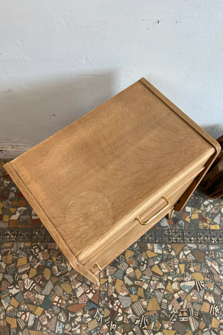 Petit chevet vintage en chêne – Années 50
