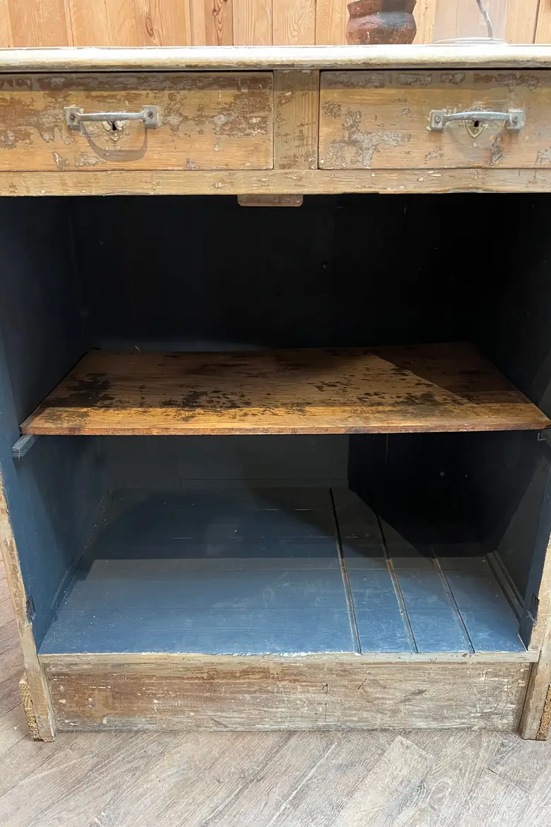 Petit comptoir de caisse en sapin Début XXème