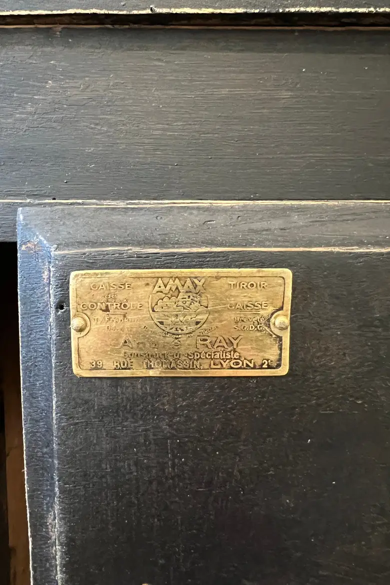 Petit comptoir de caisse en sapin Début XXème