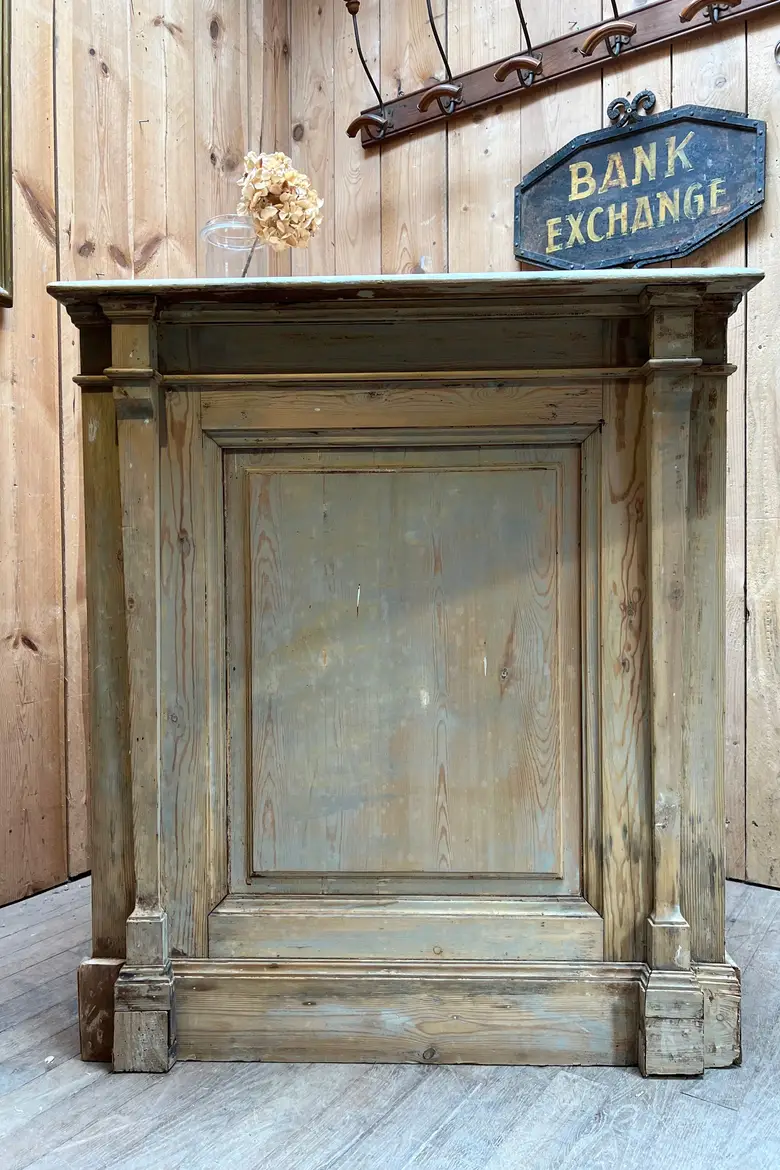 Petit comptoir de caisse en sapin Début XXème