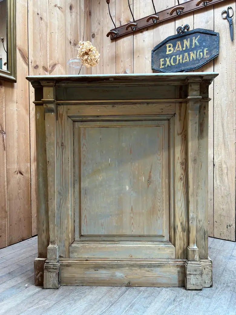 Petit comptoir de caisse en sapin Début XXème