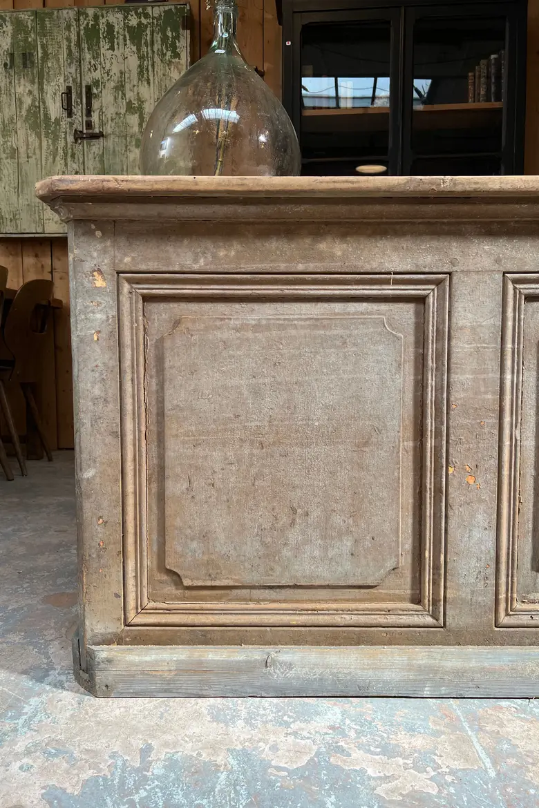 Petit comptoir patiné en bois XIXème