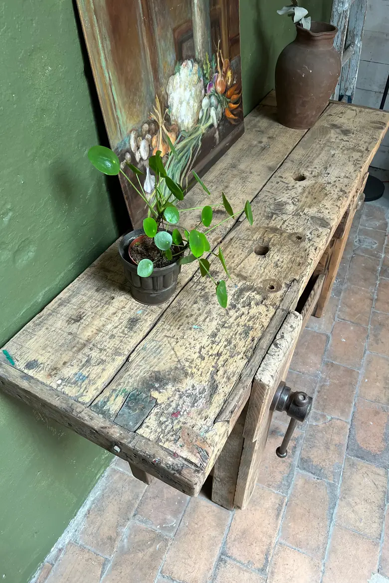 Petit établi d’atelier en bois Début XXème