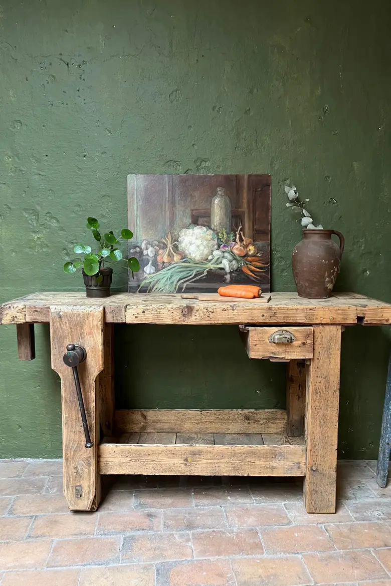 Petit établi d’atelier en bois Début XXème