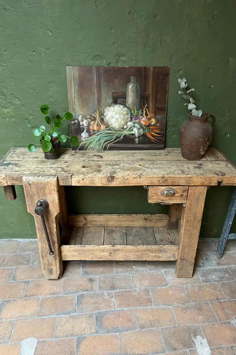 Petit établi d’atelier en bois Début XXème