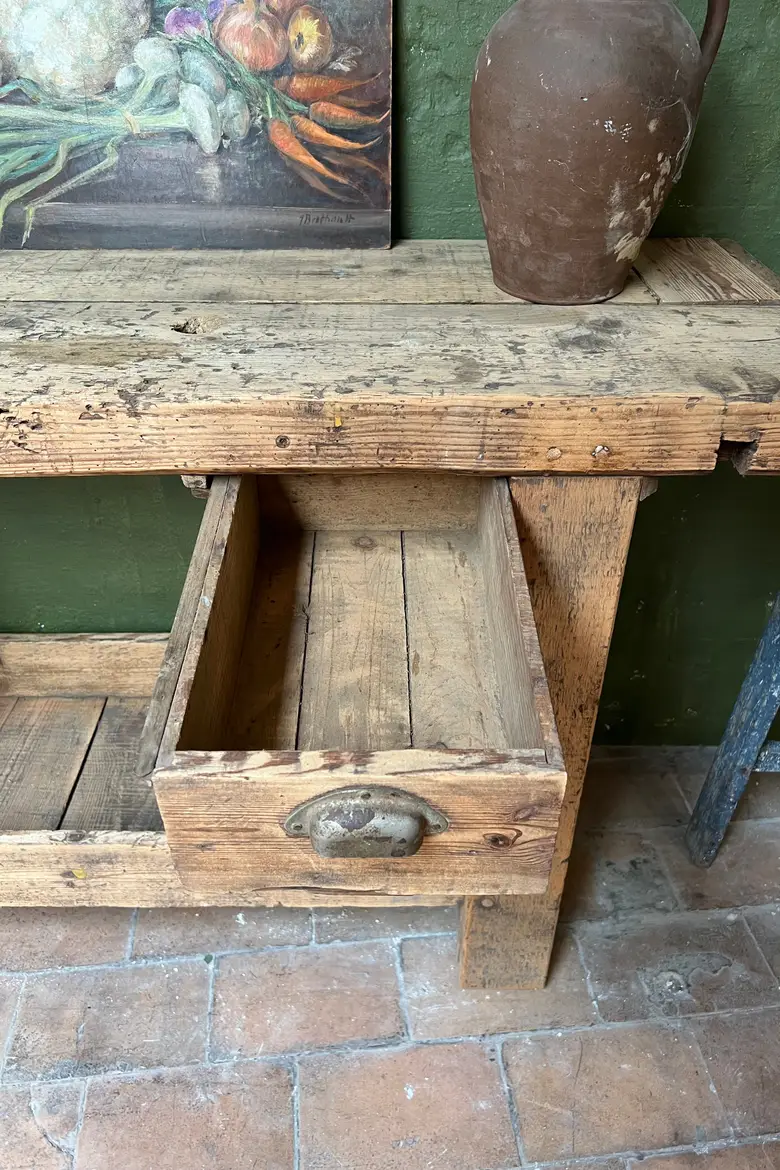 Petit établi d’atelier en bois Début XXème