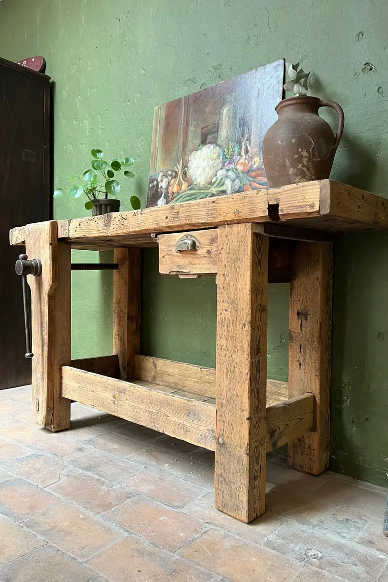 Petit établi d’atelier en bois Début XXème