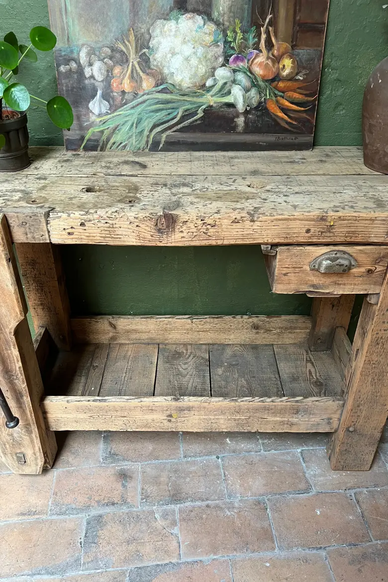 Petit établi d’atelier en bois Début XXème