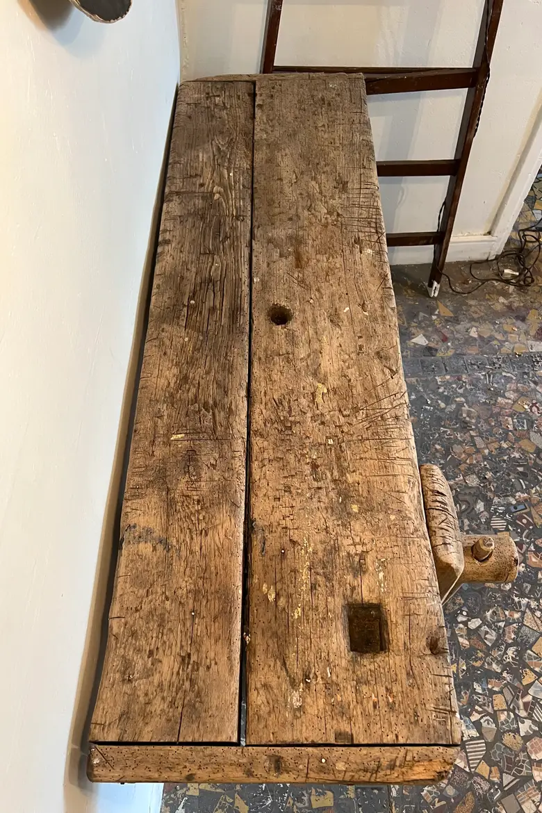 Petit établi en chêne Début XXème
