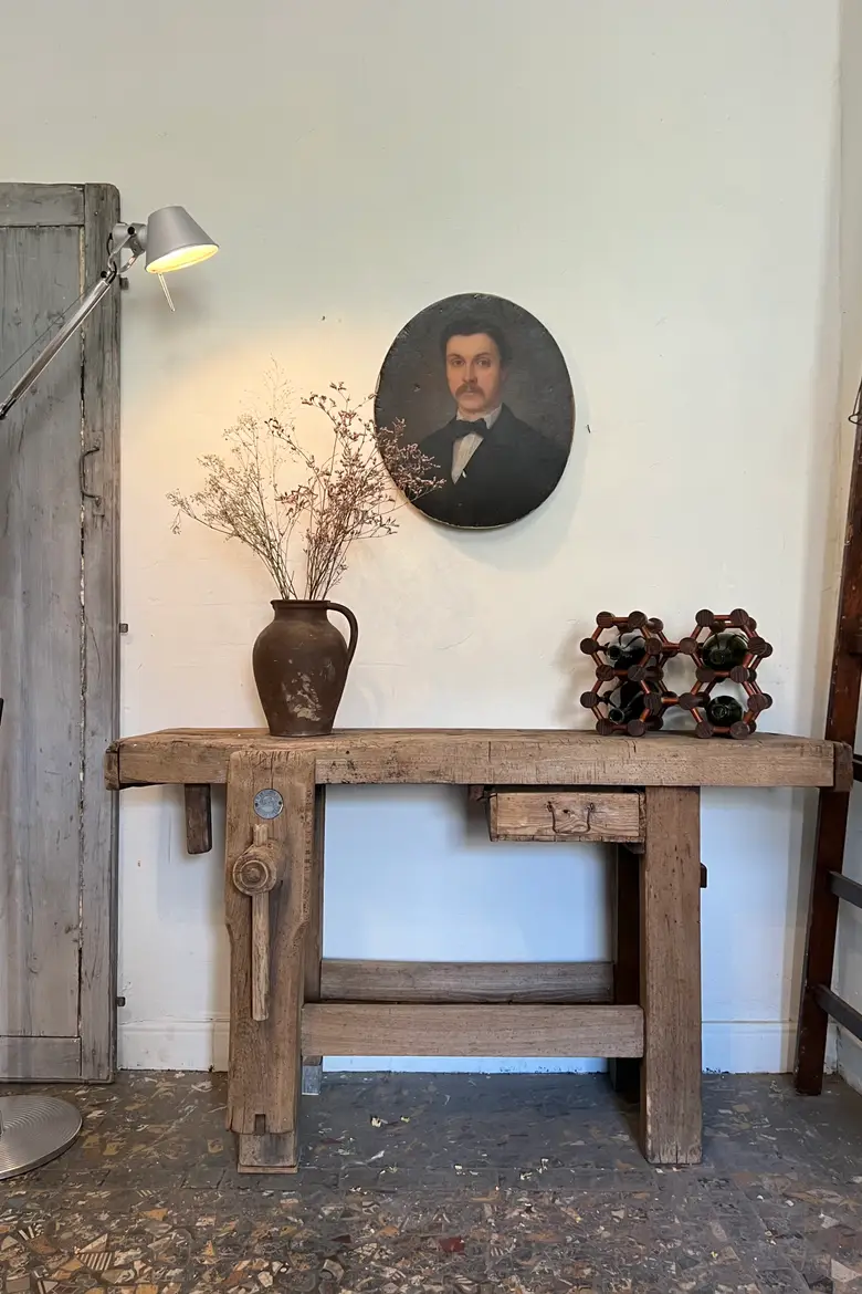 Petit établi en chêne Début XXème