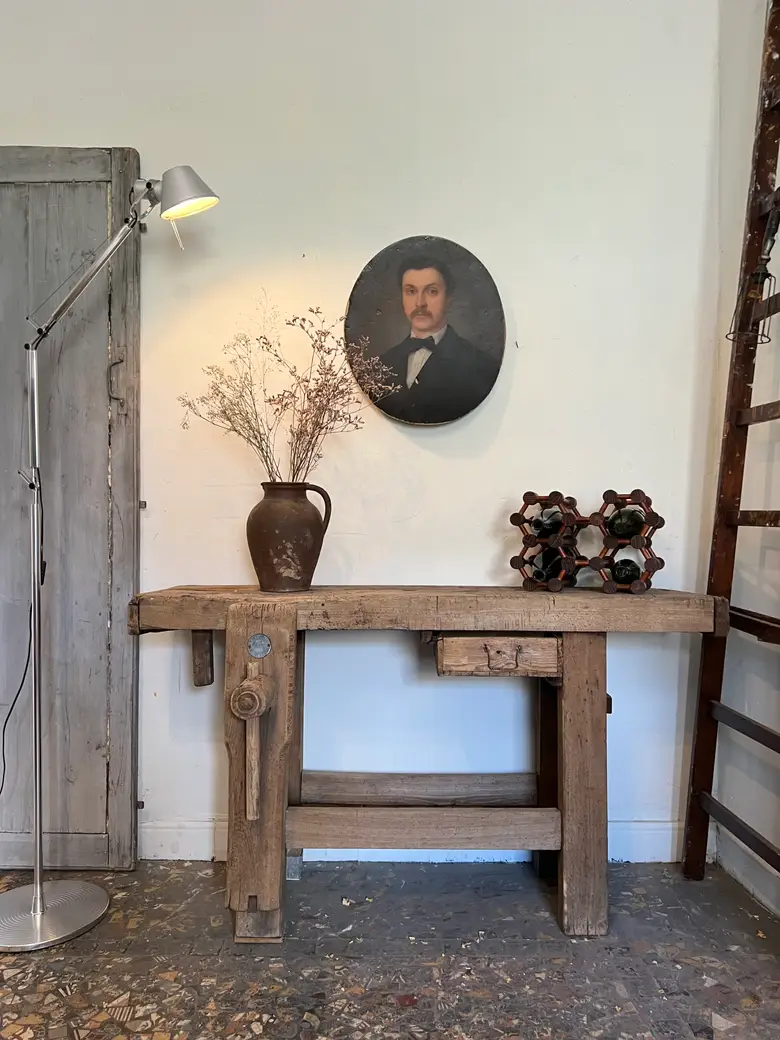 Petit établi en chêne Début XXème