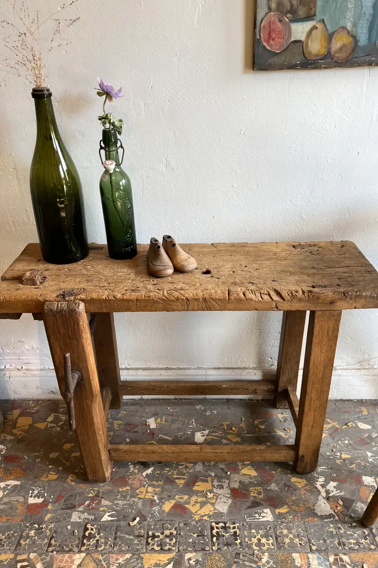 Petit établi en chêne Début XXème
