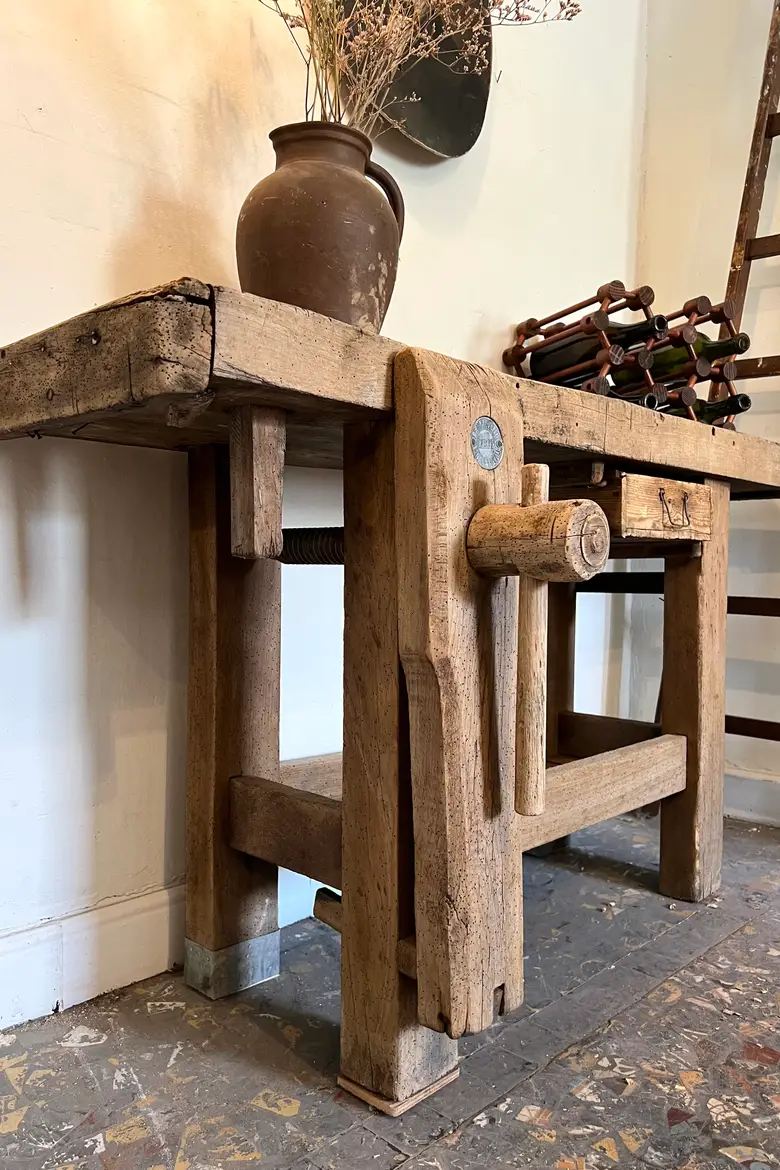Petit établi en chêne Début XXème