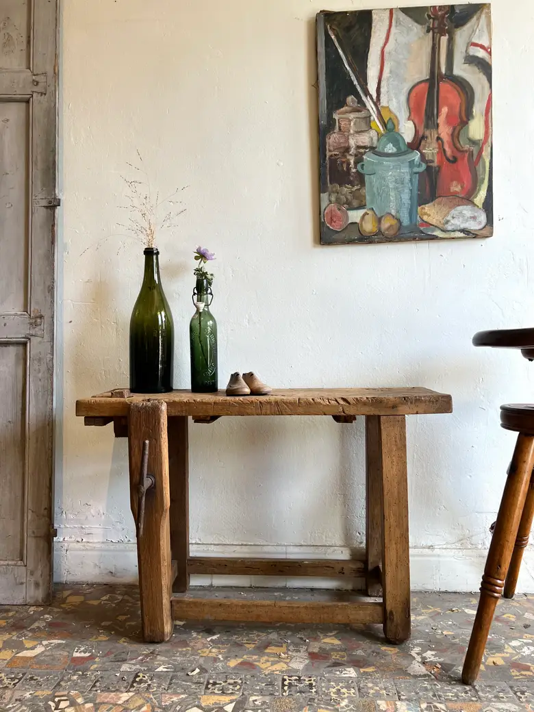 Petit établi en chêne Début XXème