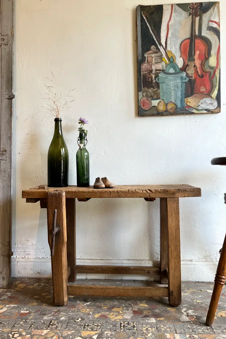 Petit établi en chêne Début XXème