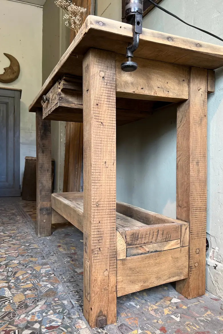Petit établi en orme Début XXème