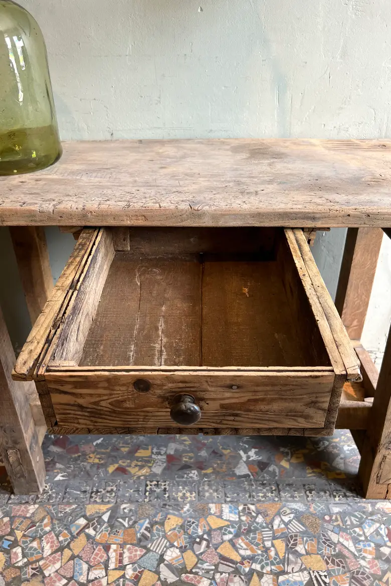 Petit établi en orme Début XXème