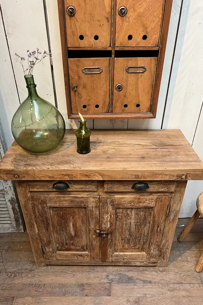 Petit établi rustique en bois Début XXème