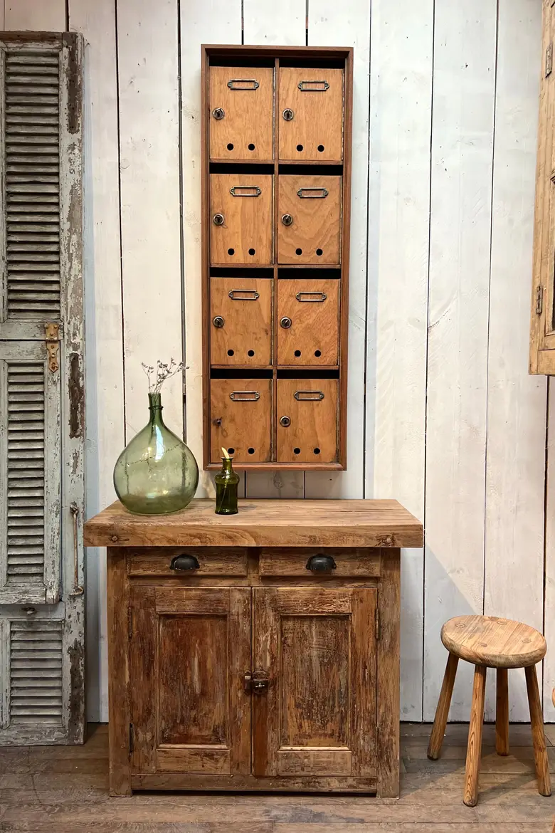 Petit établi rustique en bois Début XXème