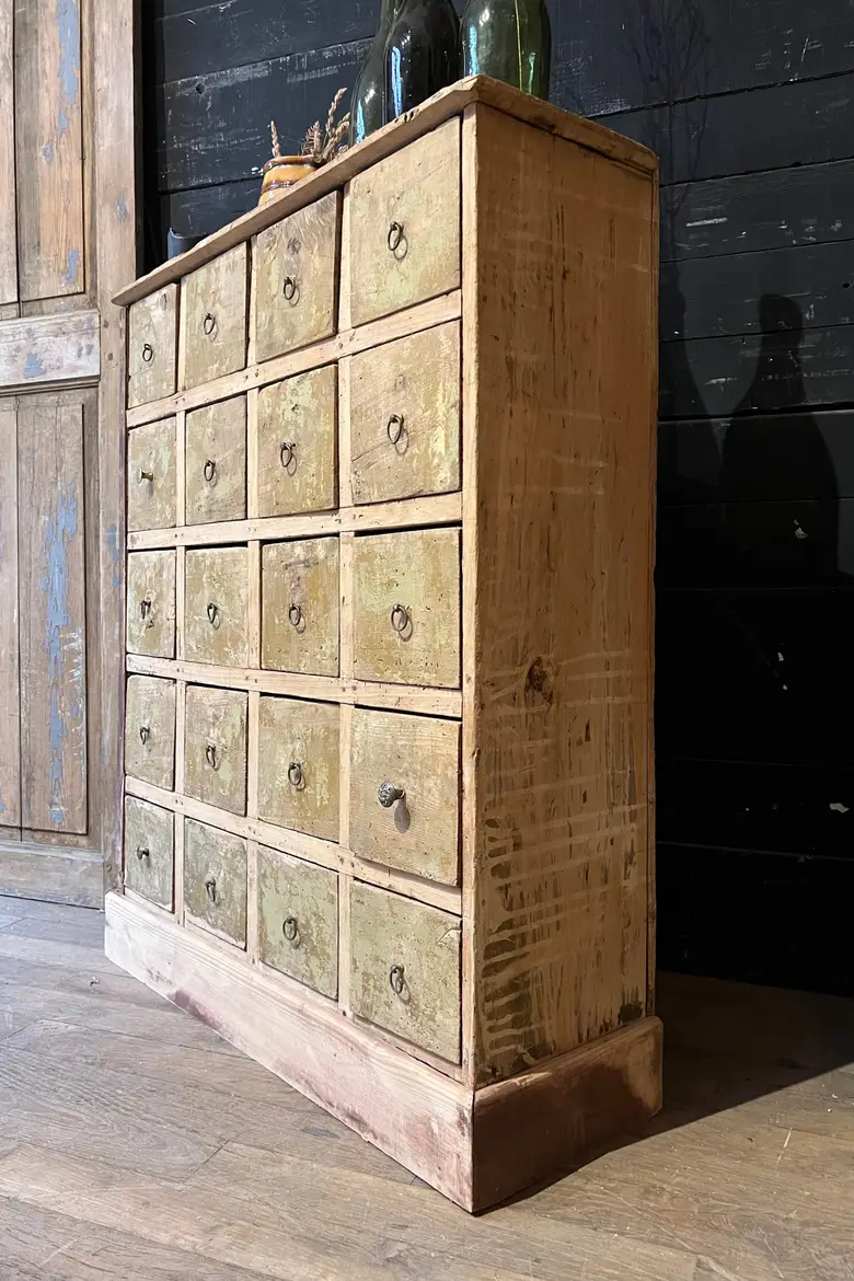 Petit meuble à tiroirs en bois Début XXème