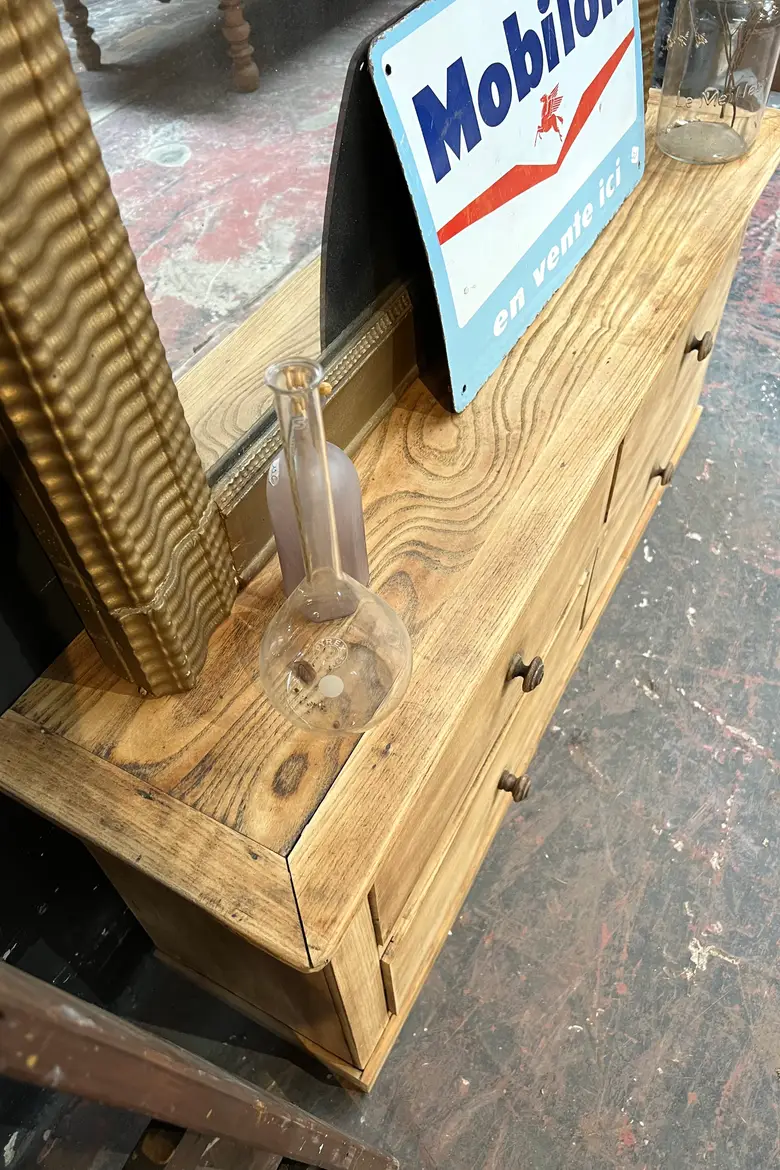 Petit meuble à tiroirs en orme Début XXème