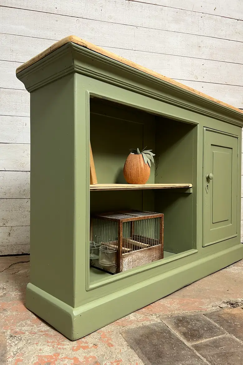 Petit meuble peint en vert