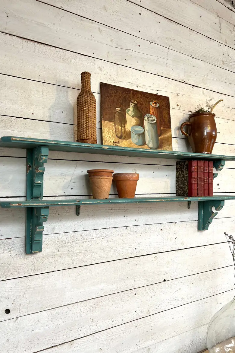 Petite étagère patinée en bois Début XXème