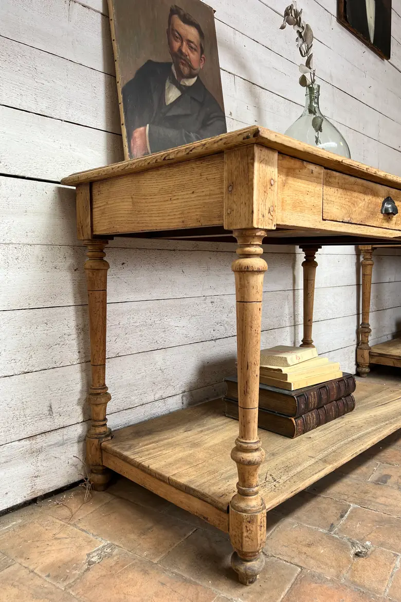 Petite table de drapier en chêne